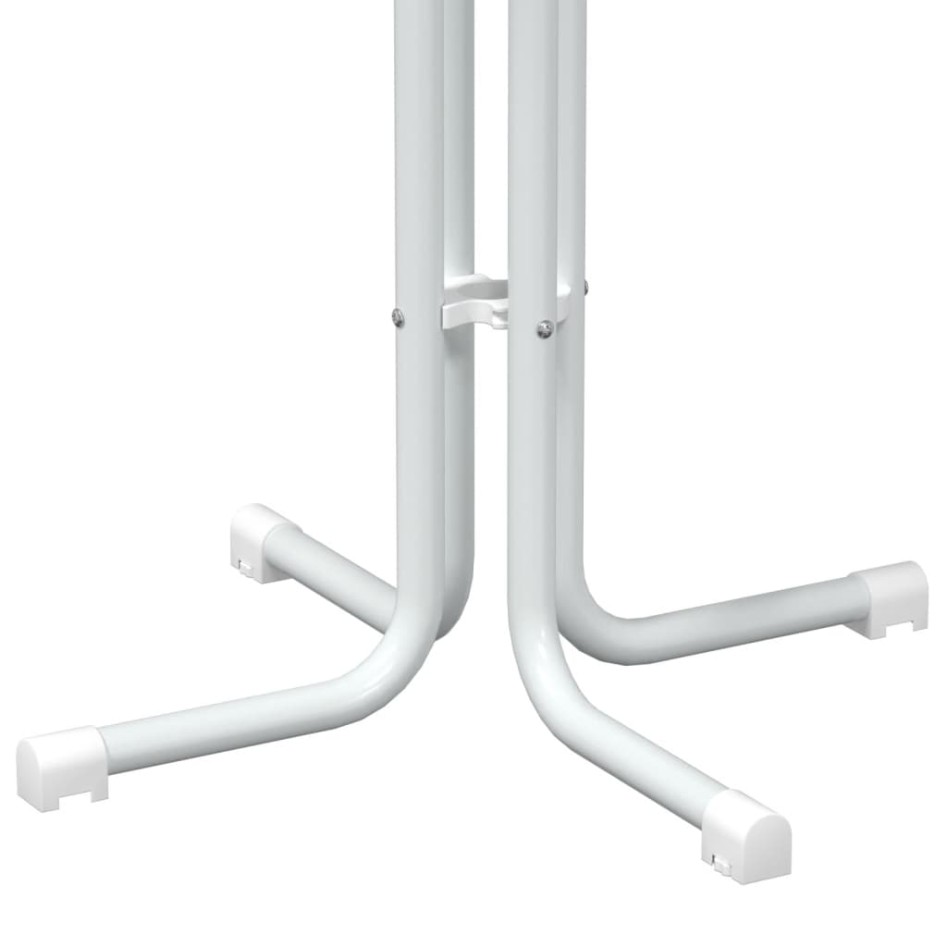 Mesa alta de comedor madera ingeniería y acero blanco