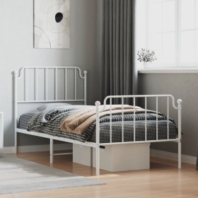 Estructura cama sin colchón con estribo metal blanco 90x190