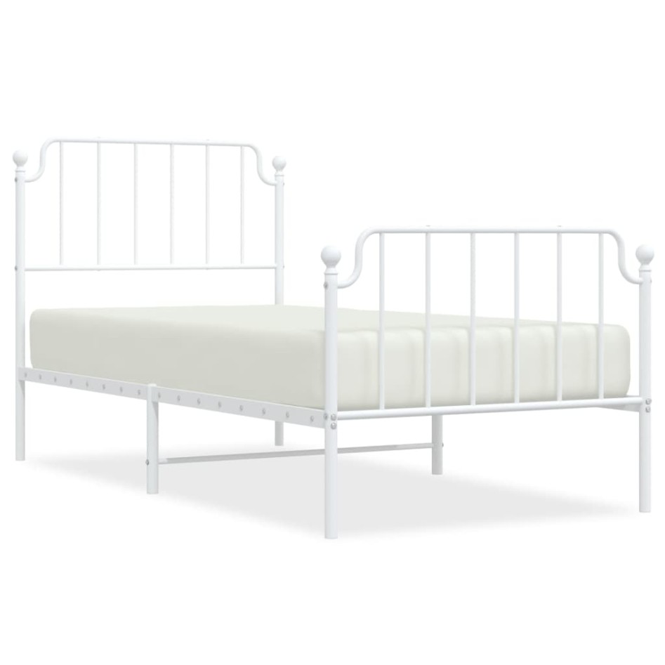 Estructura cama sin colchón con estribo metal blanco 90x190