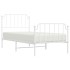 Estructura cama sin colchón con estribo metal blanco 90x190