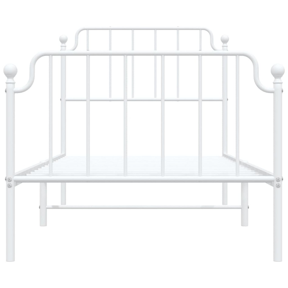 Estructura cama sin colchón con estribo metal blanco 90x190