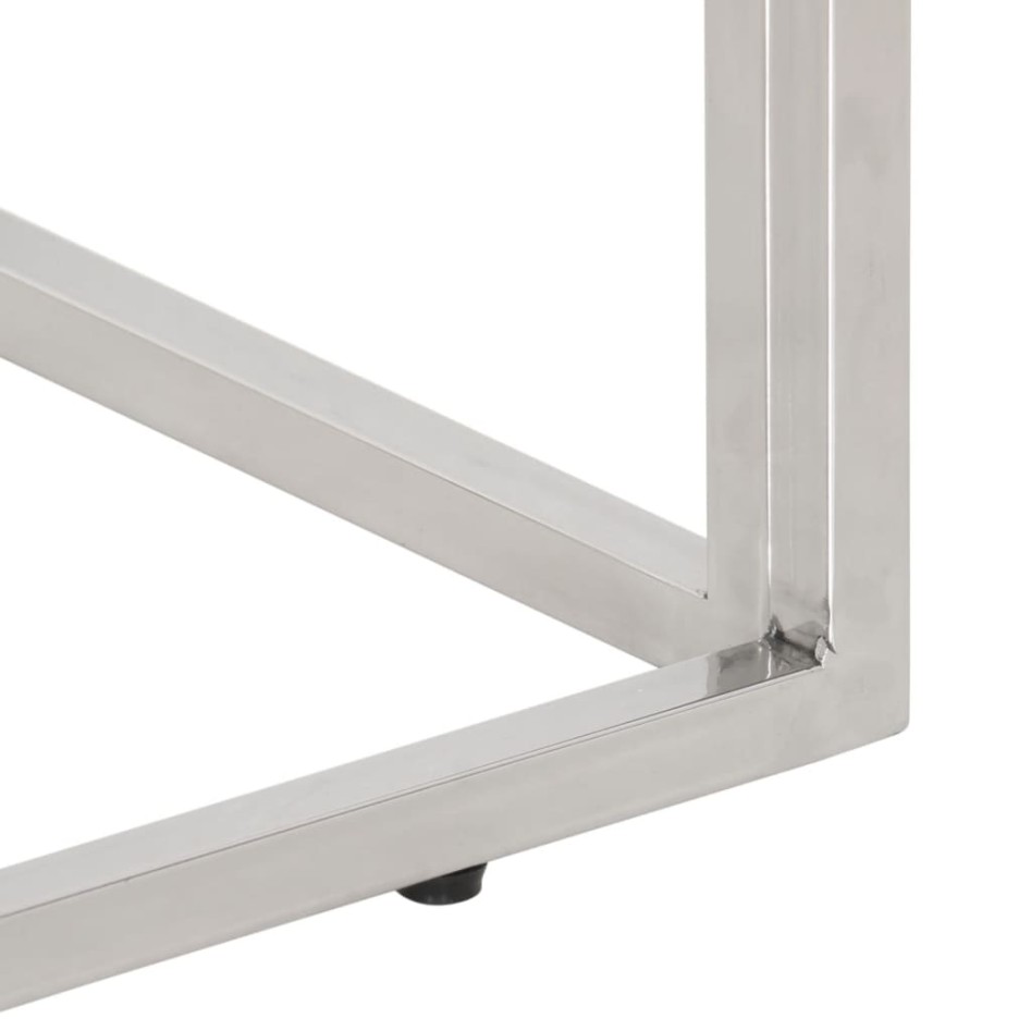 Mesa consola acero inoxidable madera maciza reciclada