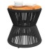 Mesa de centro base de alambre madera acacia negro Ø 45x44
