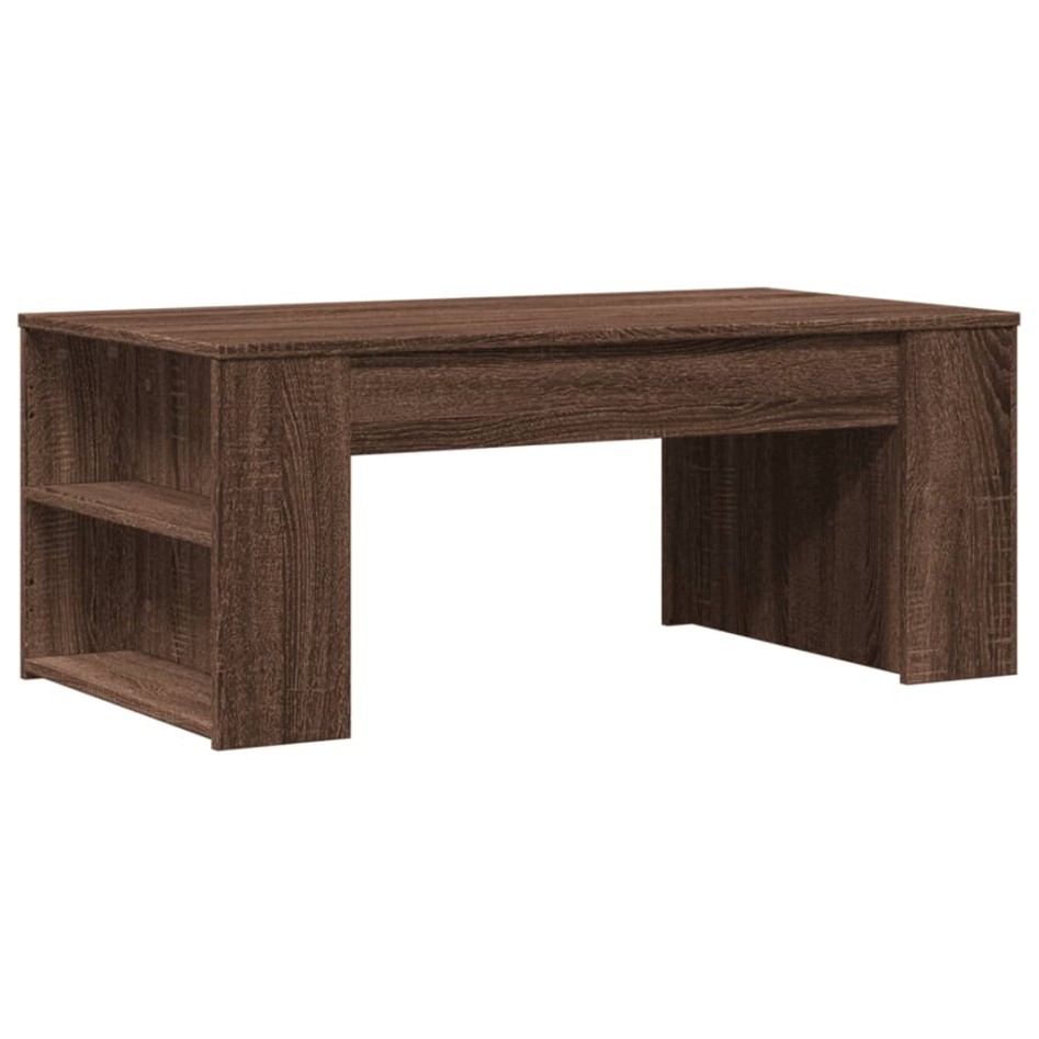 Mesa de centro madera de ingeniería marrón roble 102x55x42