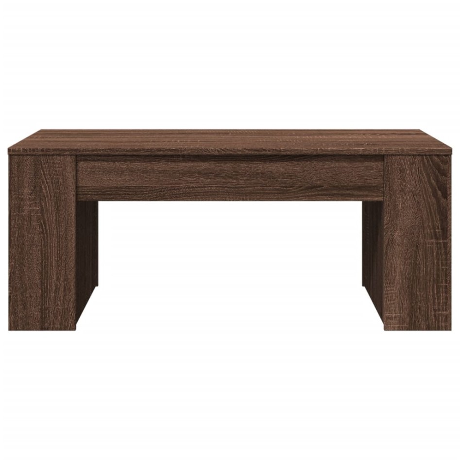 Mesa de centro madera de ingeniería marrón roble 102x55x42
