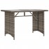 Mesa de jardín superficie de vidrio ratán PE gris 110x68x70