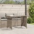 Mesa de jardín superficie de vidrio ratán PE gris 110x68x70