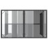 Mesa de jardín superficie de vidrio ratán PE negro 110x68x70