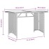 Mesa de jardín superficie de vidrio ratán PE negro 110x68x70