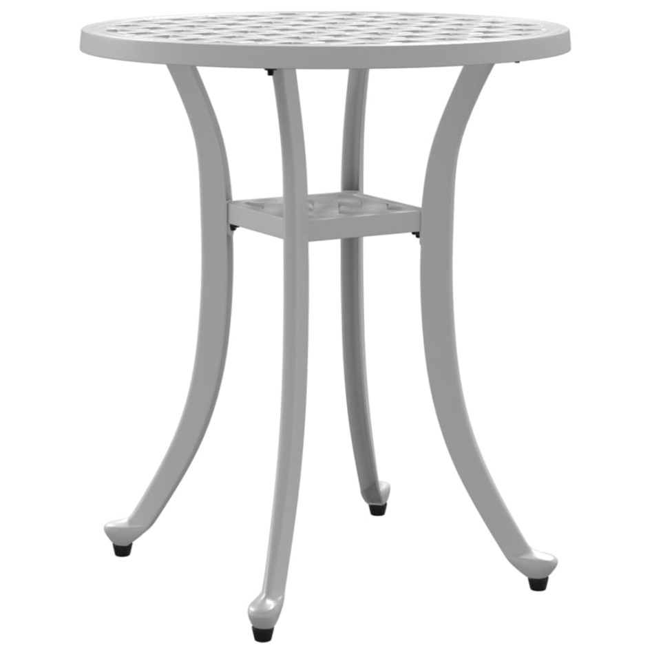 Mesa de jardín aluminio fundido blanco Ø48x53