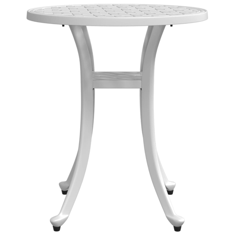 Mesa de jardín aluminio fundido blanco Ø48x53