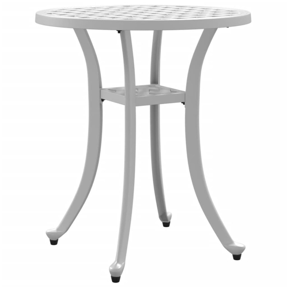 Mesa de jardín aluminio fundido blanco Ø48x53