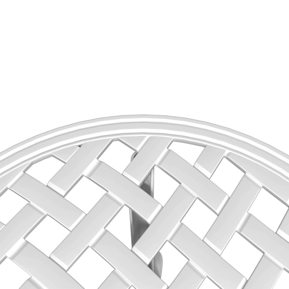 Mesa de jardín aluminio fundido blanco Ø48x53