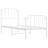 Estructura cama sin colchón con estribo metal blanco 75x190