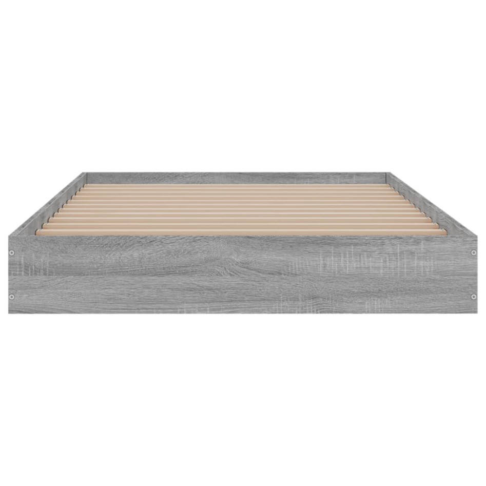 Estructura de cama madera de ingeniería gris Sonoma 90x190