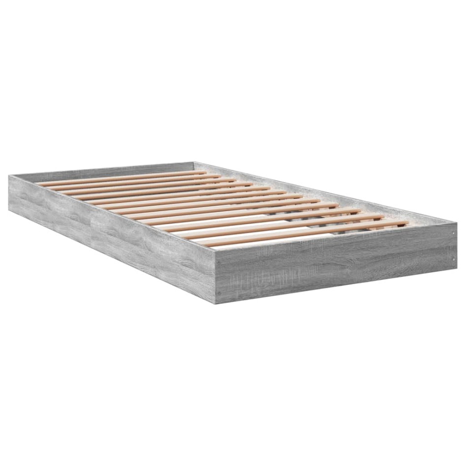 Estructura de cama madera de ingeniería gris Sonoma 90x190