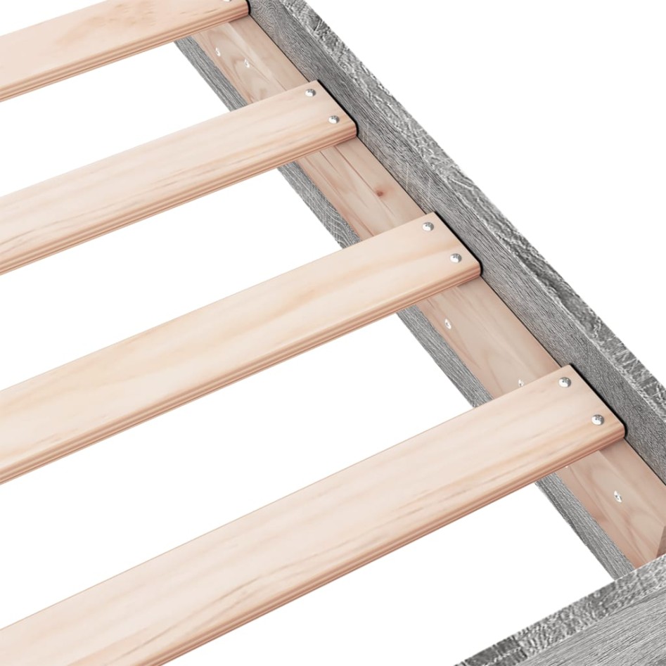 Estructura de cama madera de ingeniería gris Sonoma 90x190