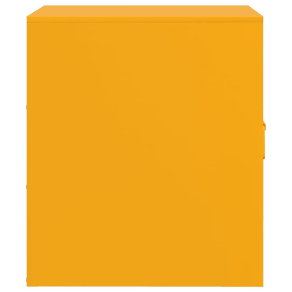 Mesitas de noche 2 uds acero amarillo mostaza 34,5x39x44