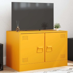 Mueble para TV de acero amarillo mostaza 67x39x44