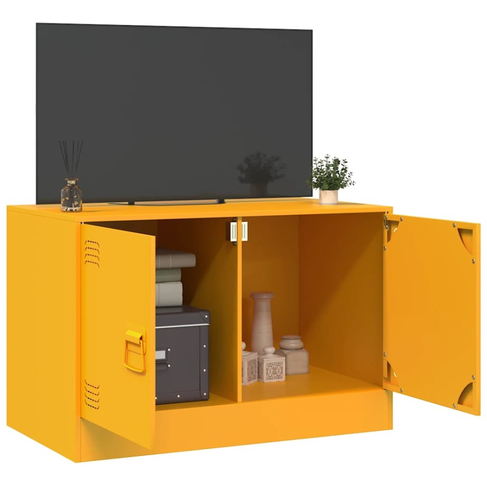 Mueble para TV de acero amarillo mostaza 67x39x44