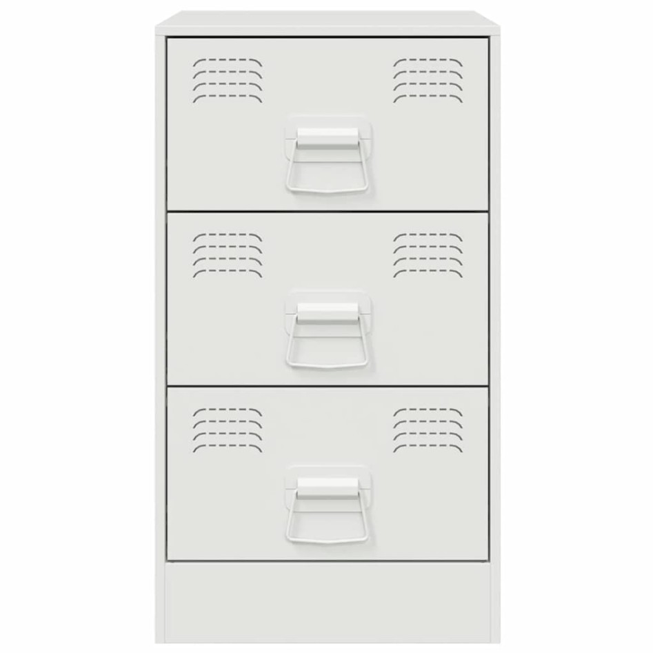 Mesita de noche acero blanco 34,5x39x62