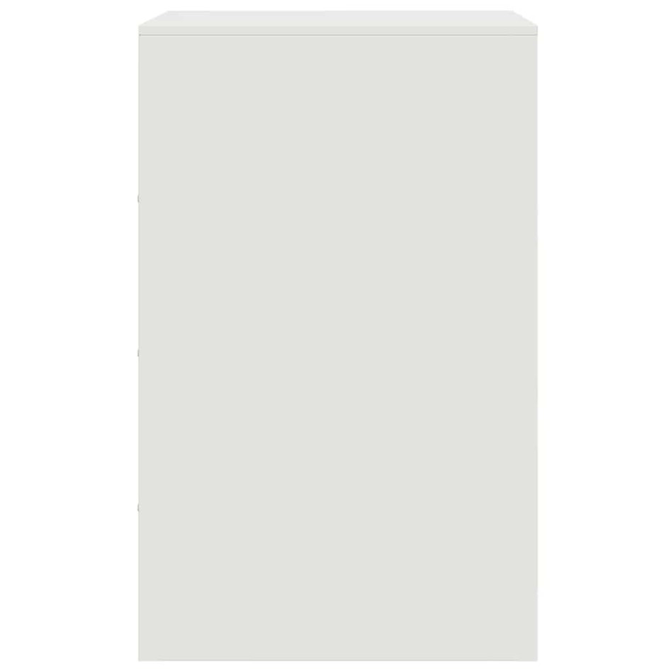 Mesita de noche acero blanco 34,5x39x62