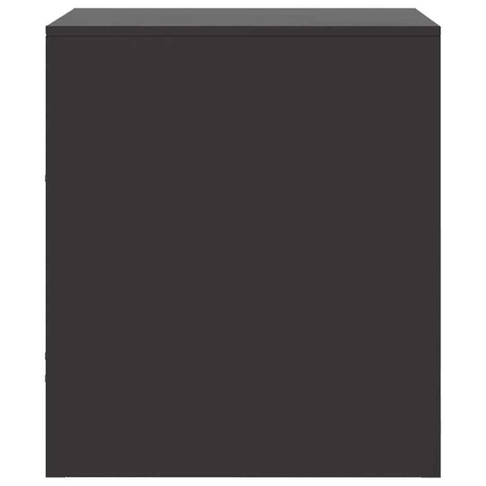 Mesita de noche acero negra 34,5x39x44