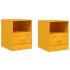 Mesitas de noche 2 uds acero amarillo mostaza 34,5x39x44