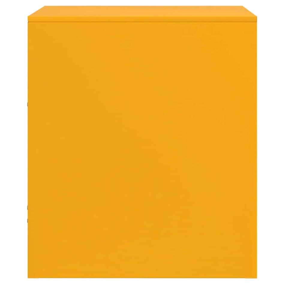 Mesitas de noche 2 uds acero amarillo mostaza 34,5x39x44