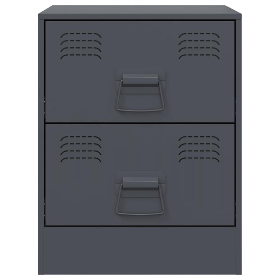 Mesita de noche acero gris antracita 34,5x39x44