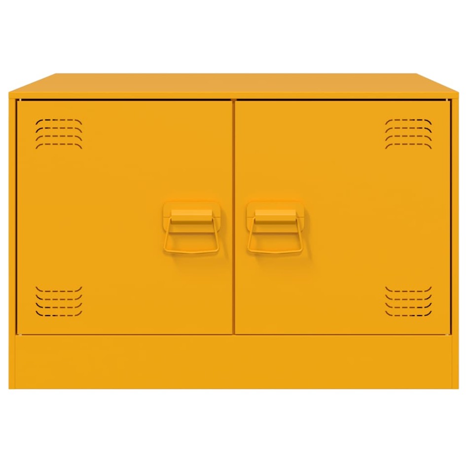 Mesa de centro de acero amarillo mostaza 67x50x44