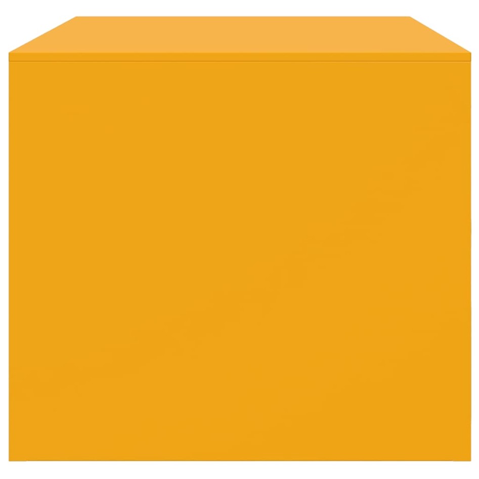 Mesa de centro de acero amarillo mostaza 67x50x44