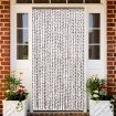 Cortina antimoscas chenilla beige y blanco 118x220 cm