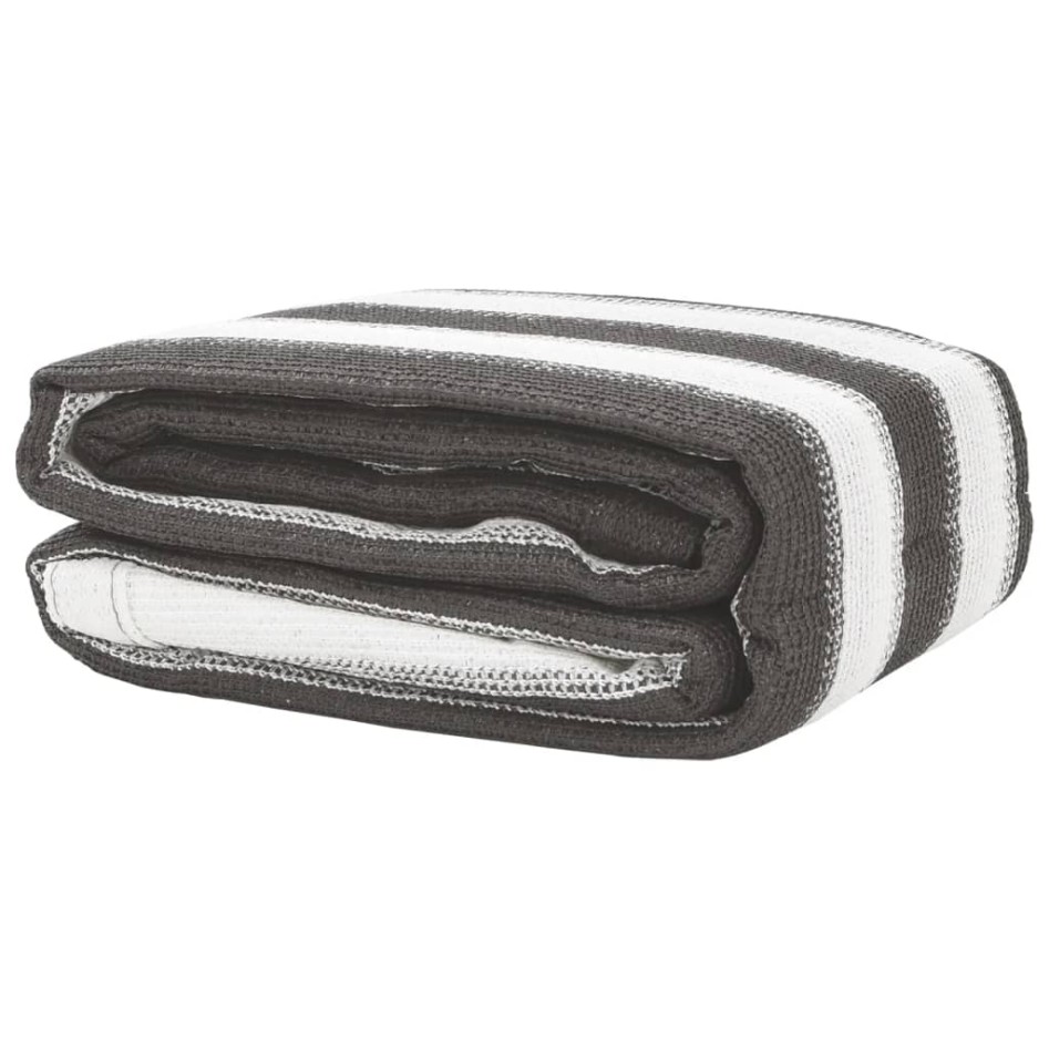 Alfombra de tienda campaña HDPE antracita y blanco 400x800