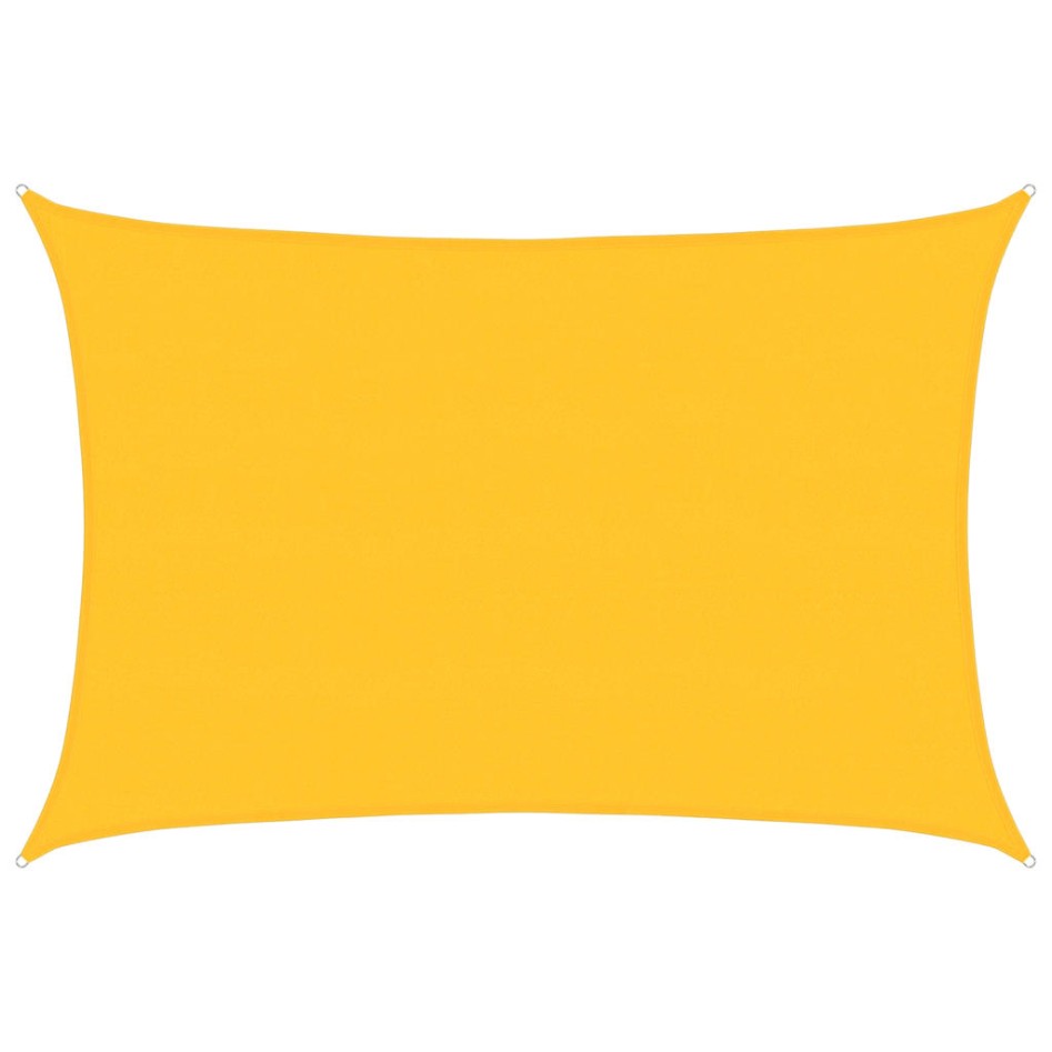 Toldo de vela rectangular HDPE amarillo 160 g/m² 5x6