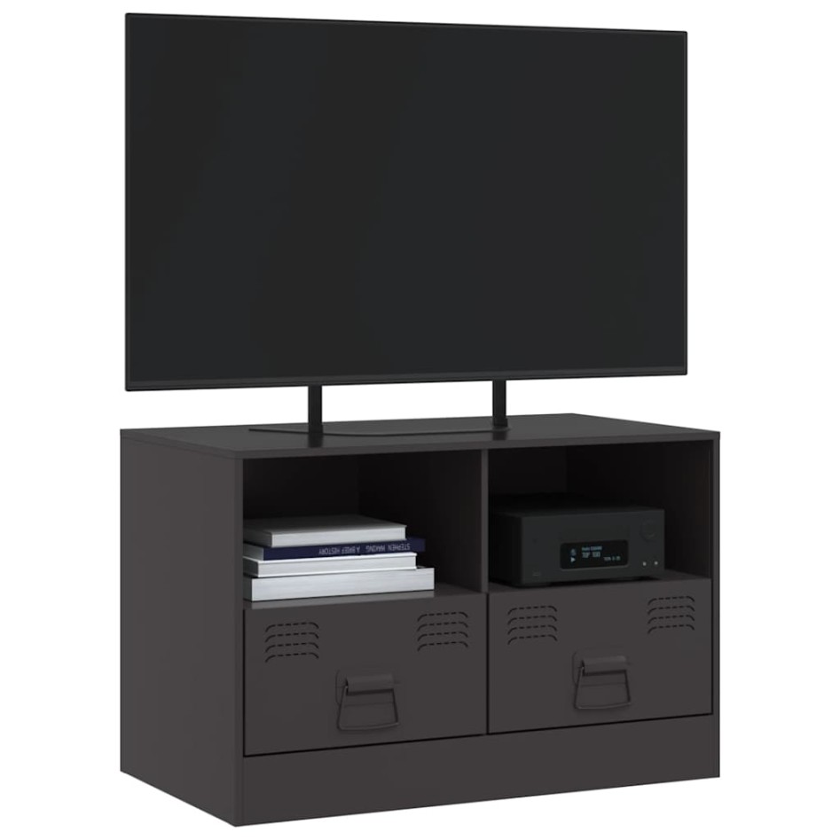 Mueble para TV de acero negro 67x39x44
