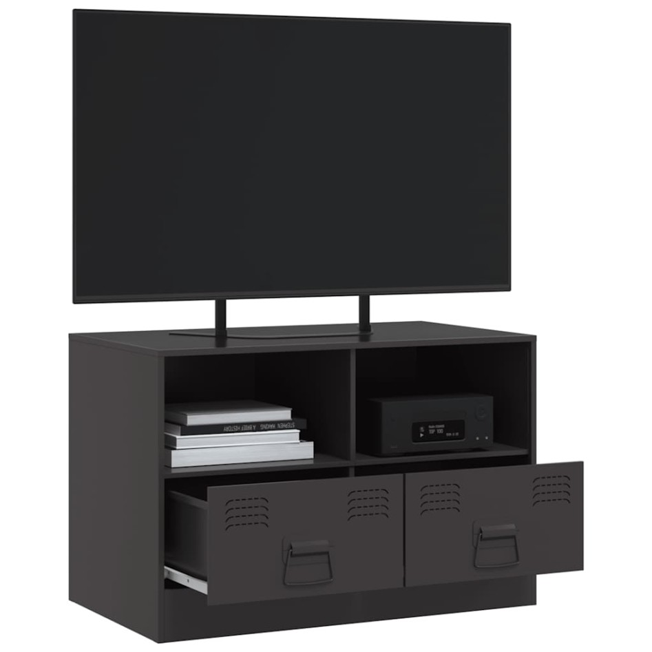 Mueble para TV de acero negro 67x39x44