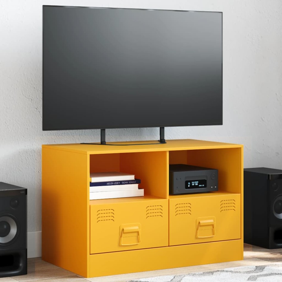 Mueble para TV de acero amarillo mostaza 67x39x44