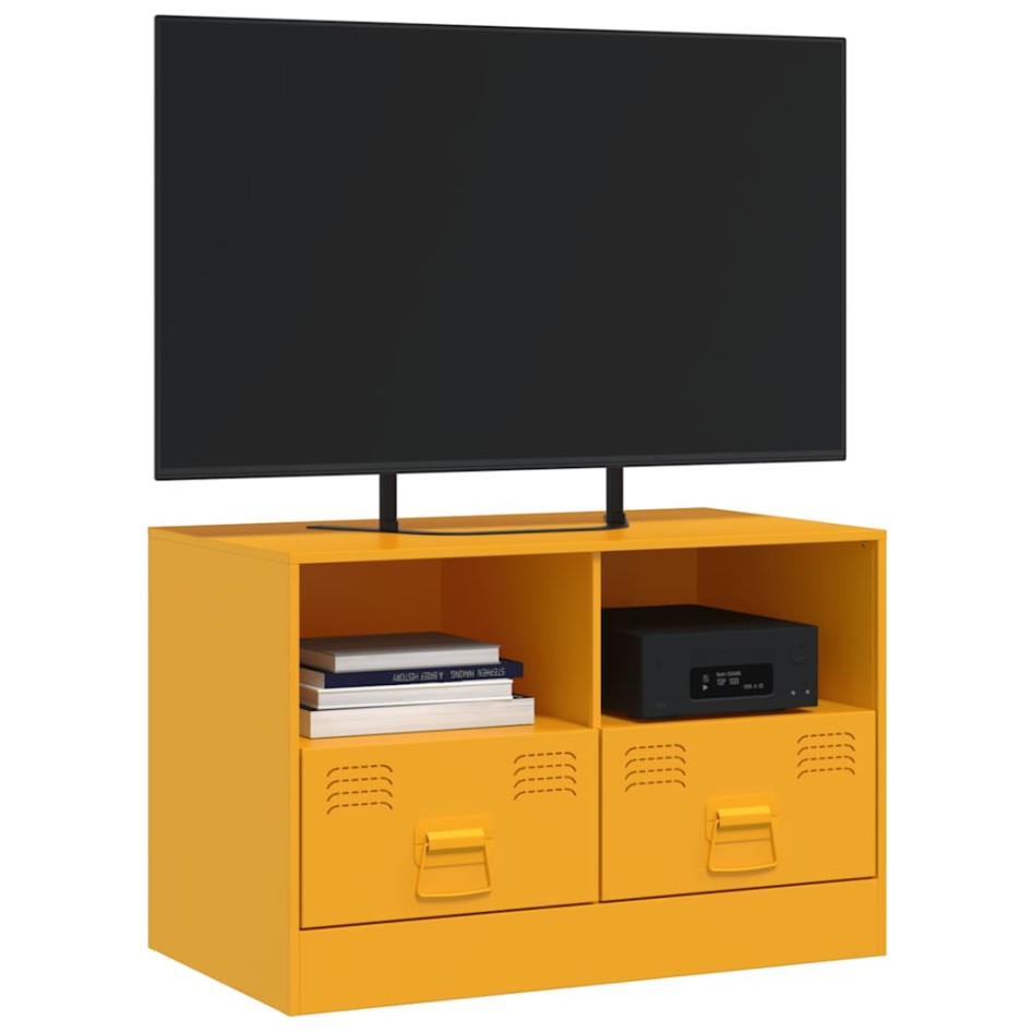 Mueble para TV de acero amarillo mostaza 67x39x44
