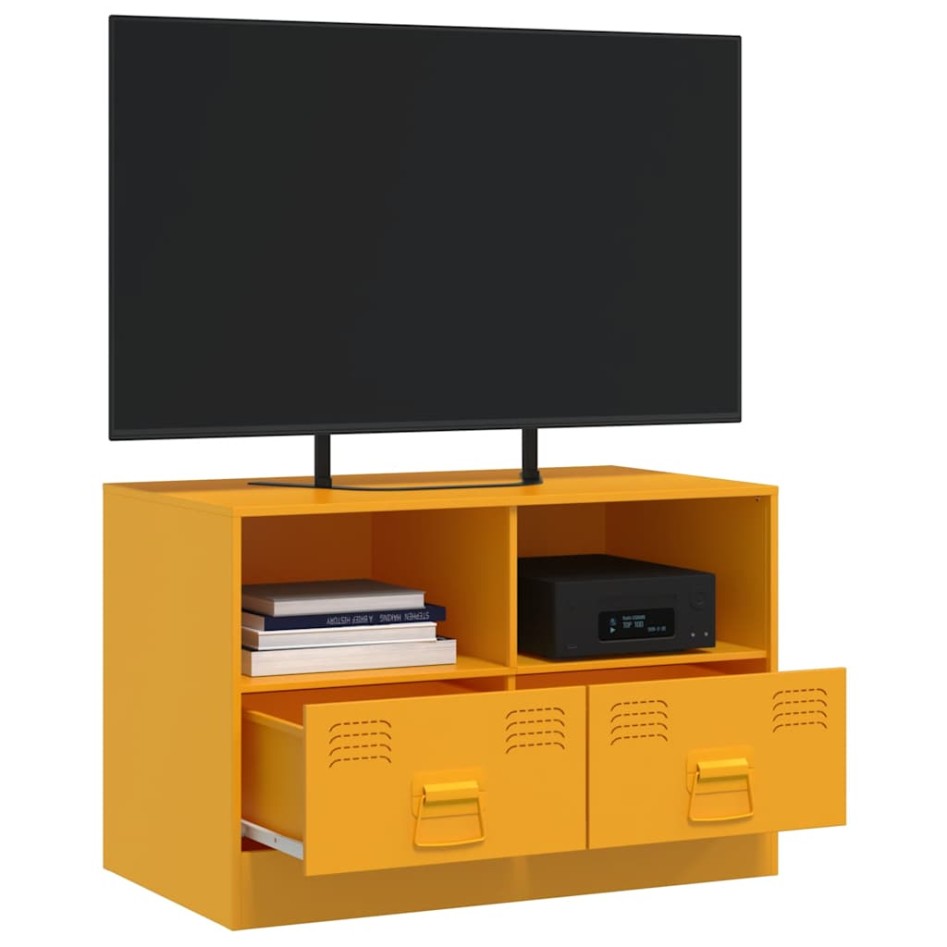 Mueble para TV de acero amarillo mostaza 67x39x44
