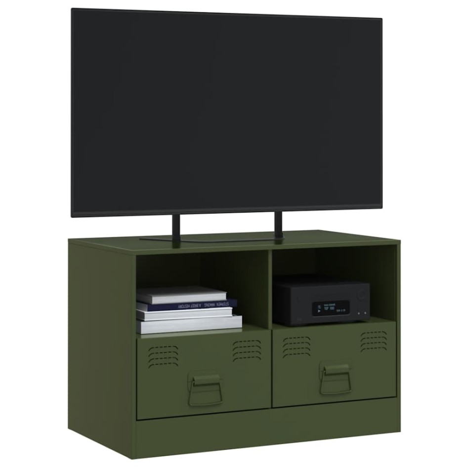 Mueble para TV de acero verde oliva 67x39x44