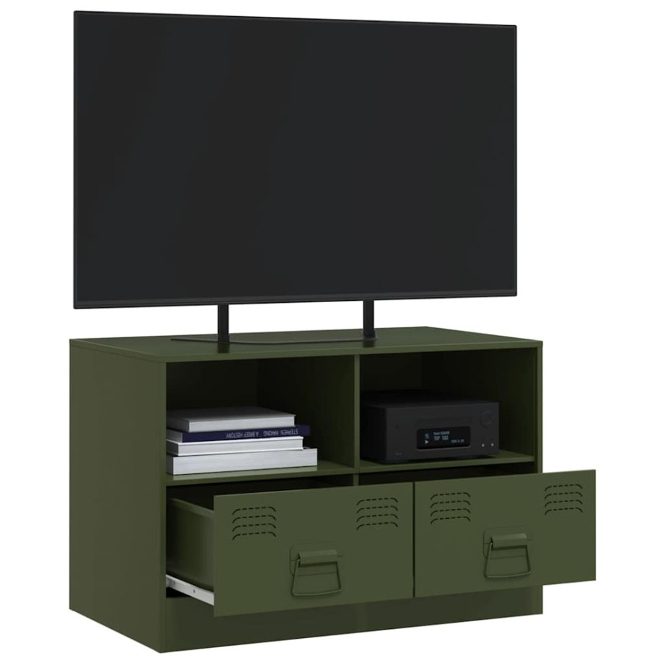 Mueble para TV de acero verde oliva 67x39x44