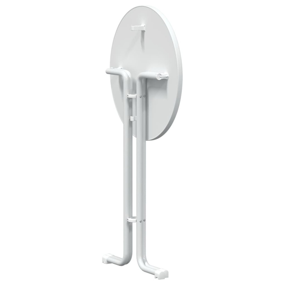 Mesa alta de comedor madera ingeniería y acero blanco