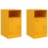Mesitas de noche 2 uds acero amarillo mostaza 34,5x39x62