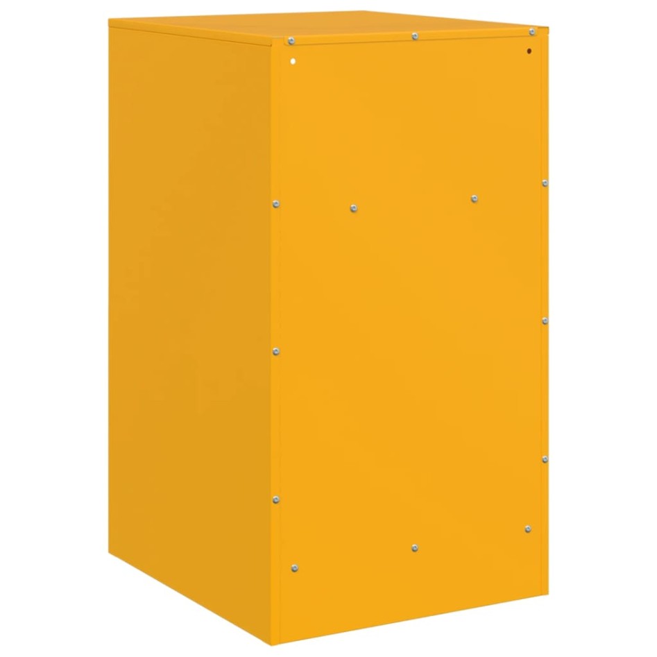 Mesitas de noche 2 uds acero amarillo mostaza 34,5x39x62