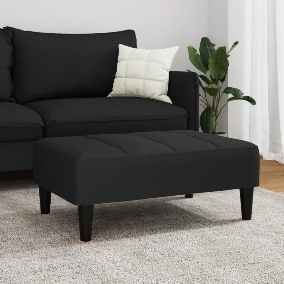 Reposapiés de terciopelo negro 77x55x31