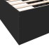 Estructura de cama madera de ingeniería negra 90x190