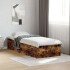 Estructura de cama madera de ingeniería roble humo 100x200