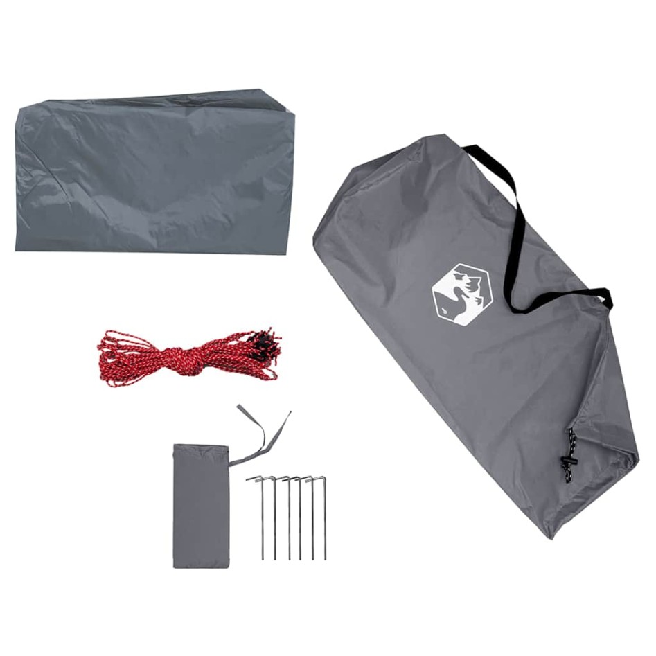 Lona de camping impermeable gris y naranja 420x440