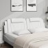 Cabecero de cama acolchado cuero sintético blanco 180